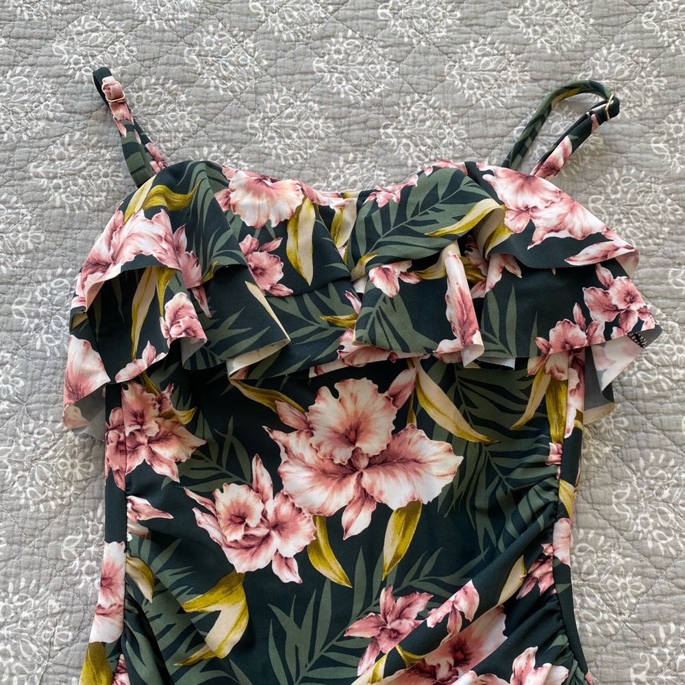 floral patterned one piece swimsuit!